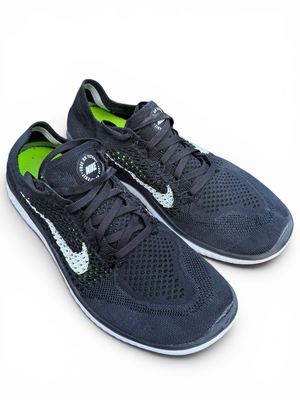 Nike Free RN Flyknit 2018 Black White Running Shoes Women’s Size 8